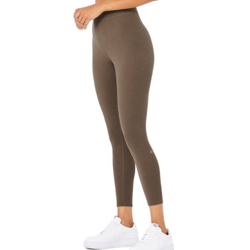 Alo Yoga Ribbed High-waist 7/8 Blissful Legging Hot Cocoa/ brown size S